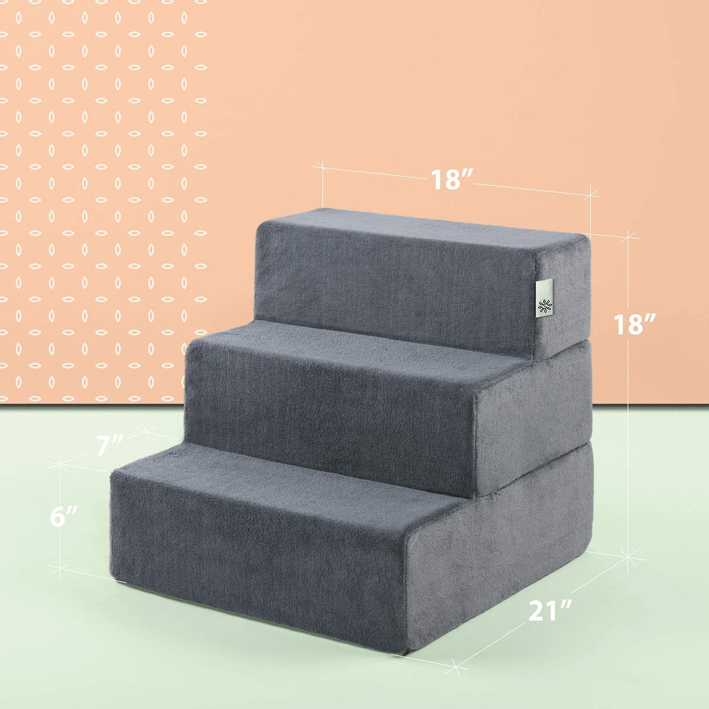 Easy Pet Stairs, Pet Ramp, Pet Ladder, Medium, Charcoal