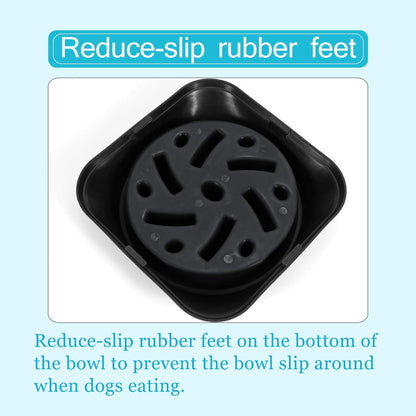 Dog Feeder Slow Eating Pet Bowl Eco-Friendly Non-Toxic Preventing Choking Healthy Design Bowl for Dog Pet(S-M,Black)